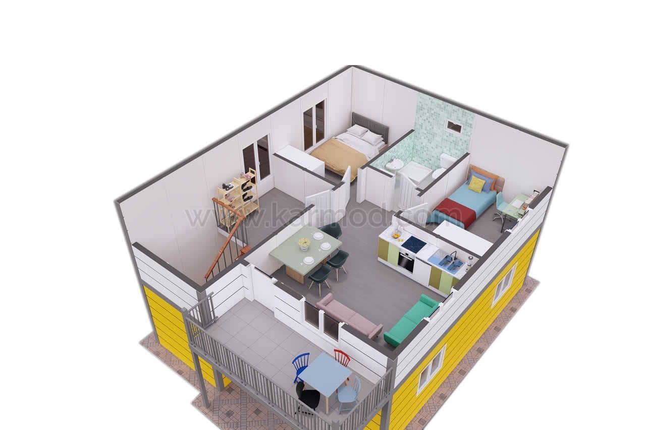 139 m² Prefabrik Çift Villa