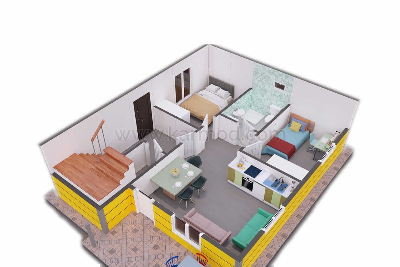 139 m² Prefabrik Çift Villa