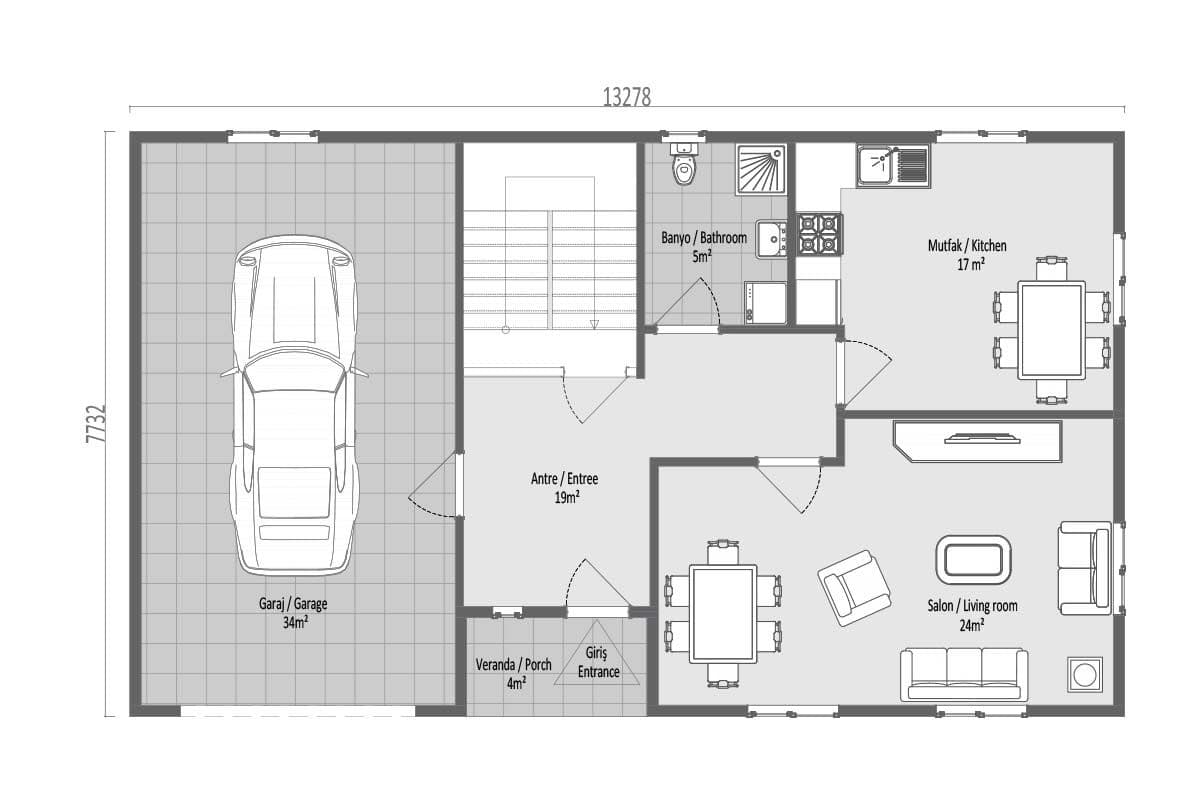 202 m² Prefabrik Villa 4+1