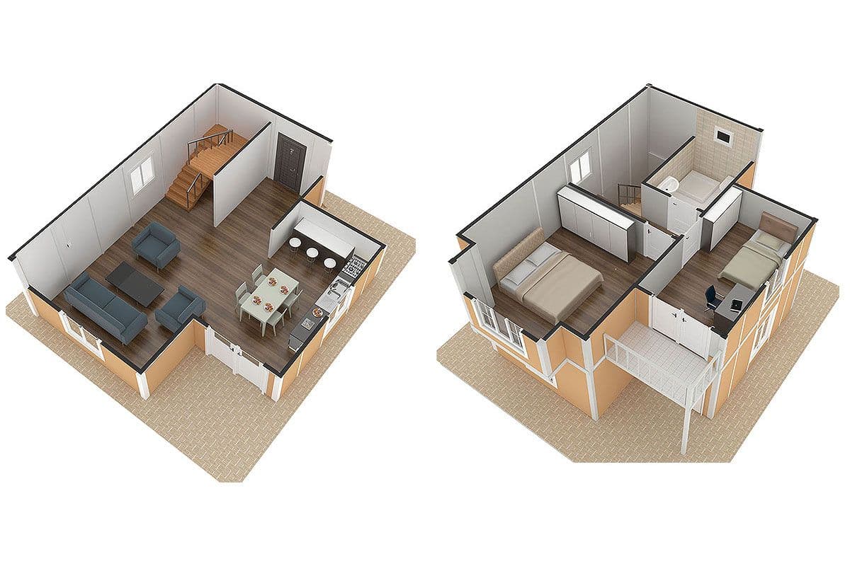 91 m2 Prefabrik Villa 2+1