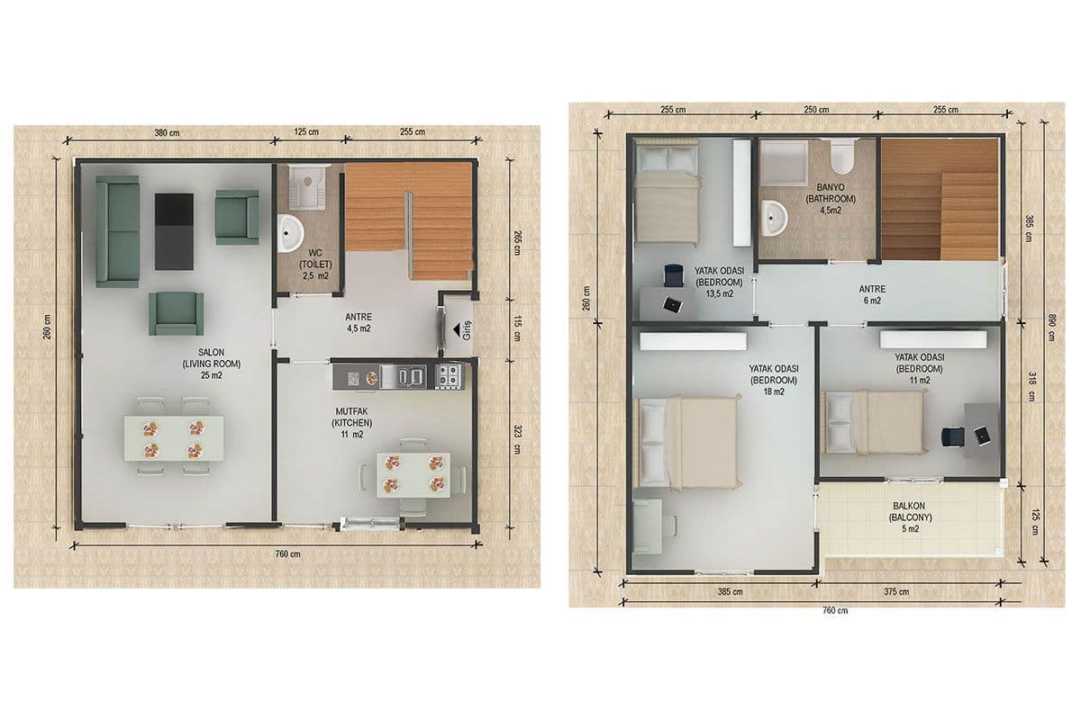 130 m² Prefabrik Villa 3+1