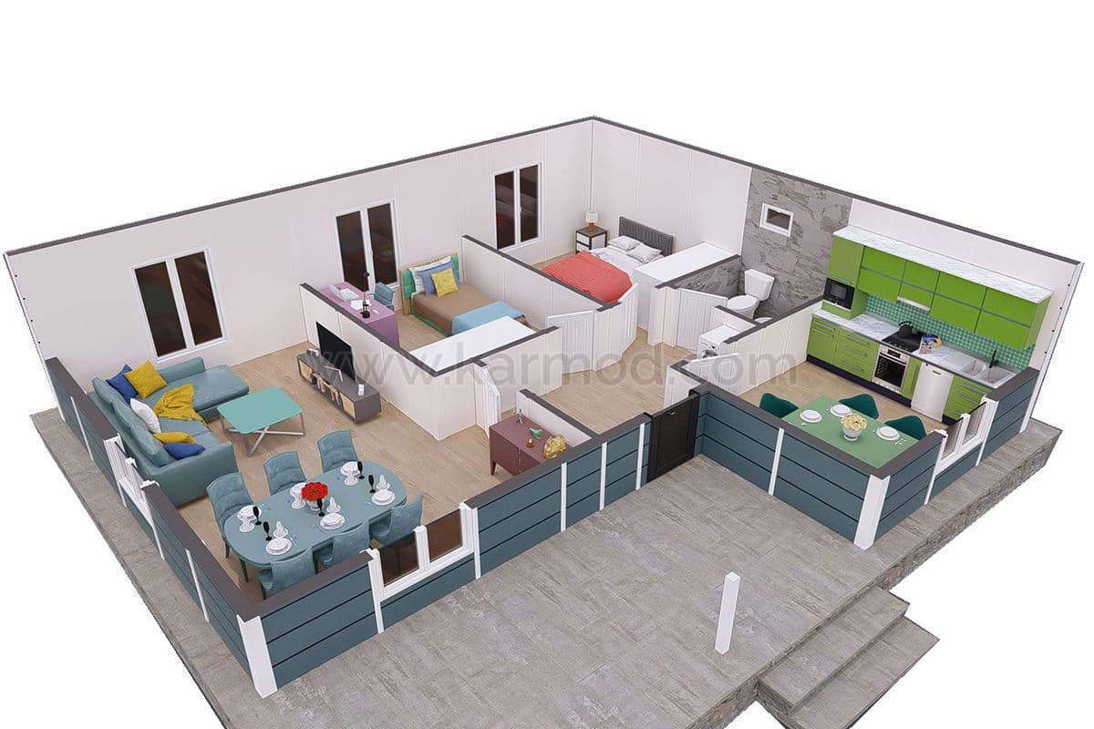 87 m² Çelik Ev 3+1