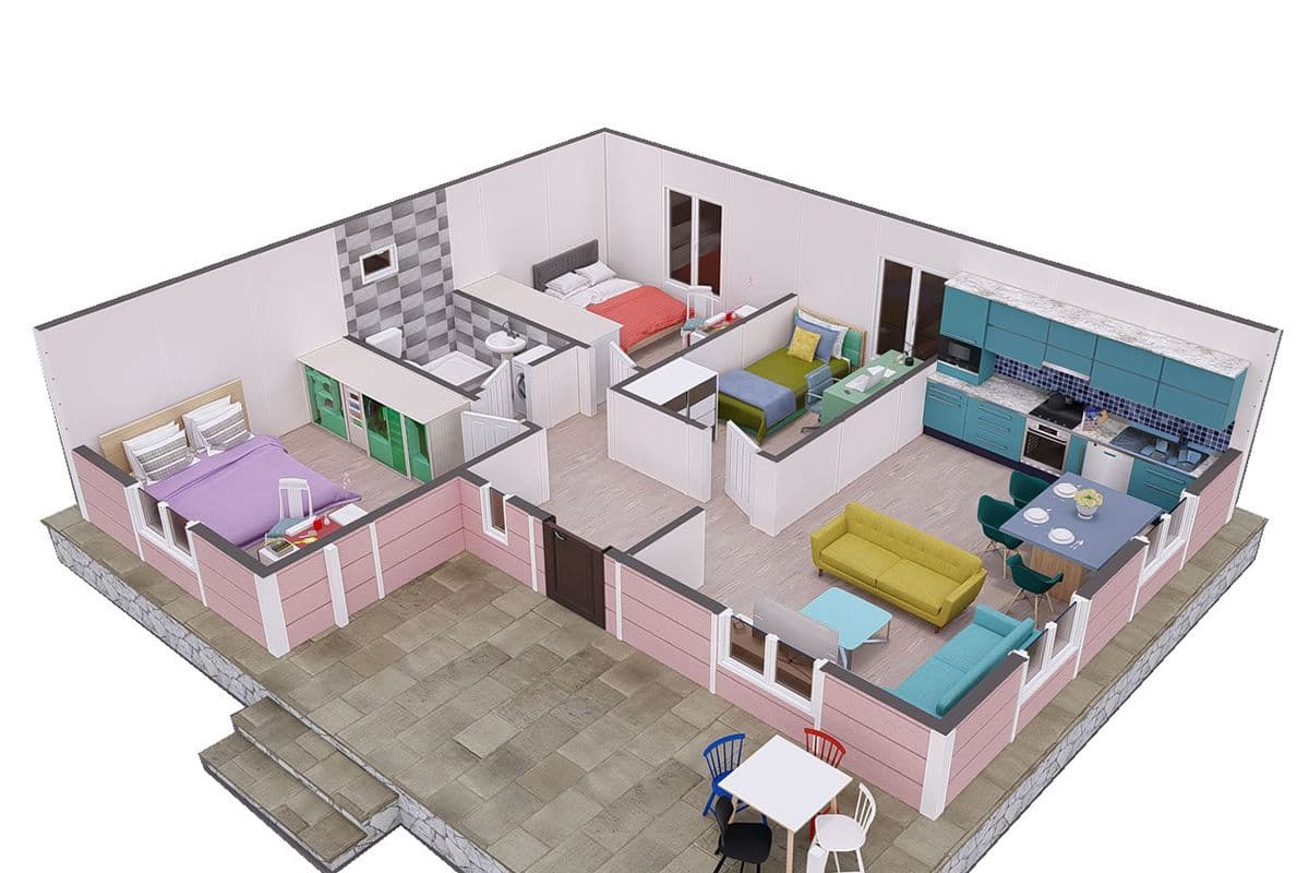 87 m² Çelik Ev 3+1