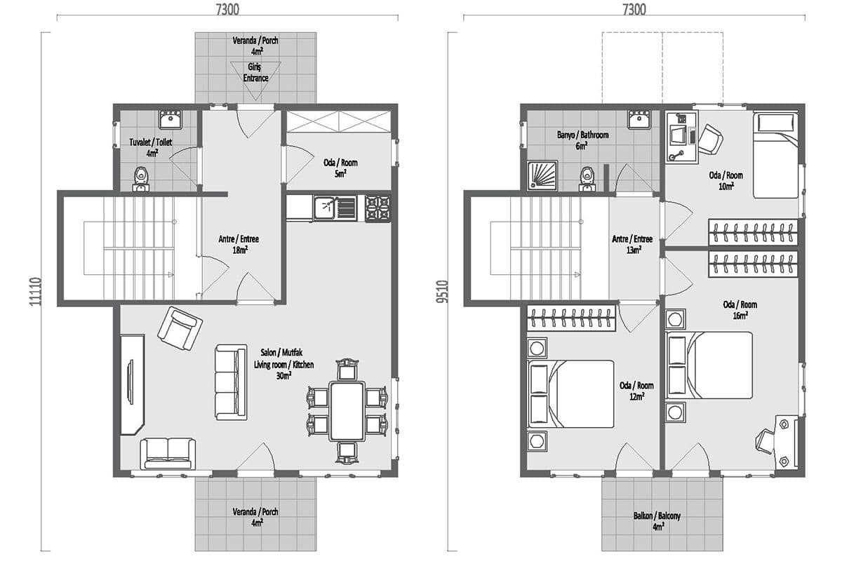 122 m² Çelik Ev 3+1