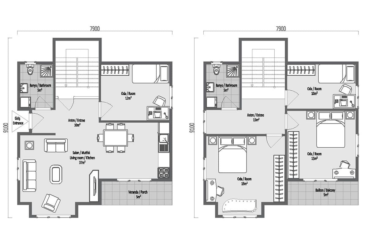 140 m² Çelik Ev 4+1