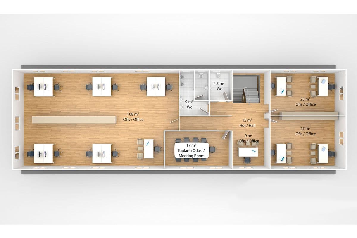463 m² Prefabrik Ofis