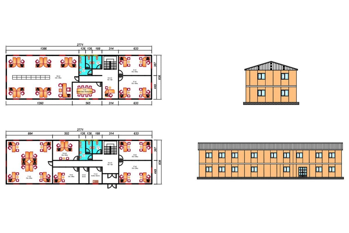 463 m² Prefabrik Ofis
