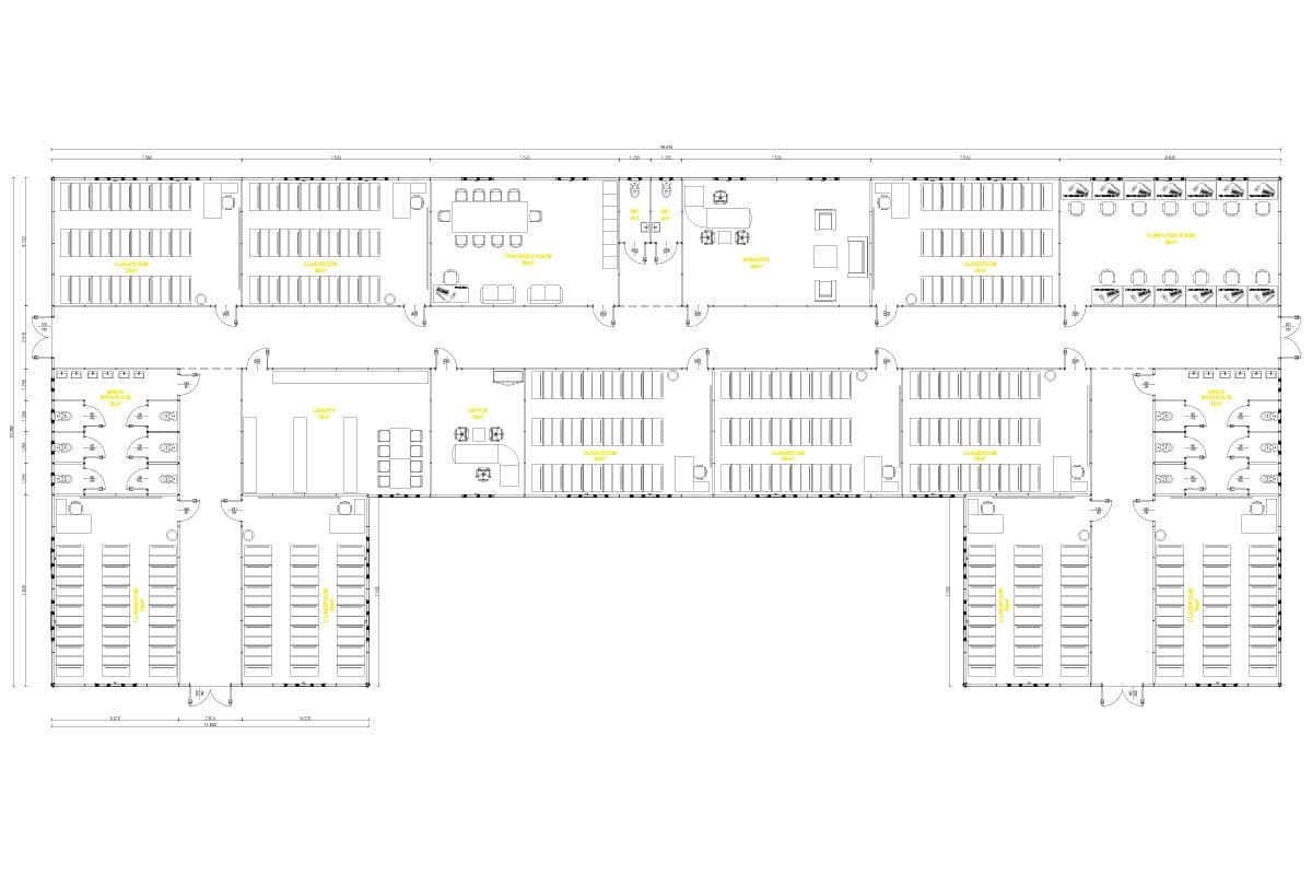 816 m² Prefabrik Okul