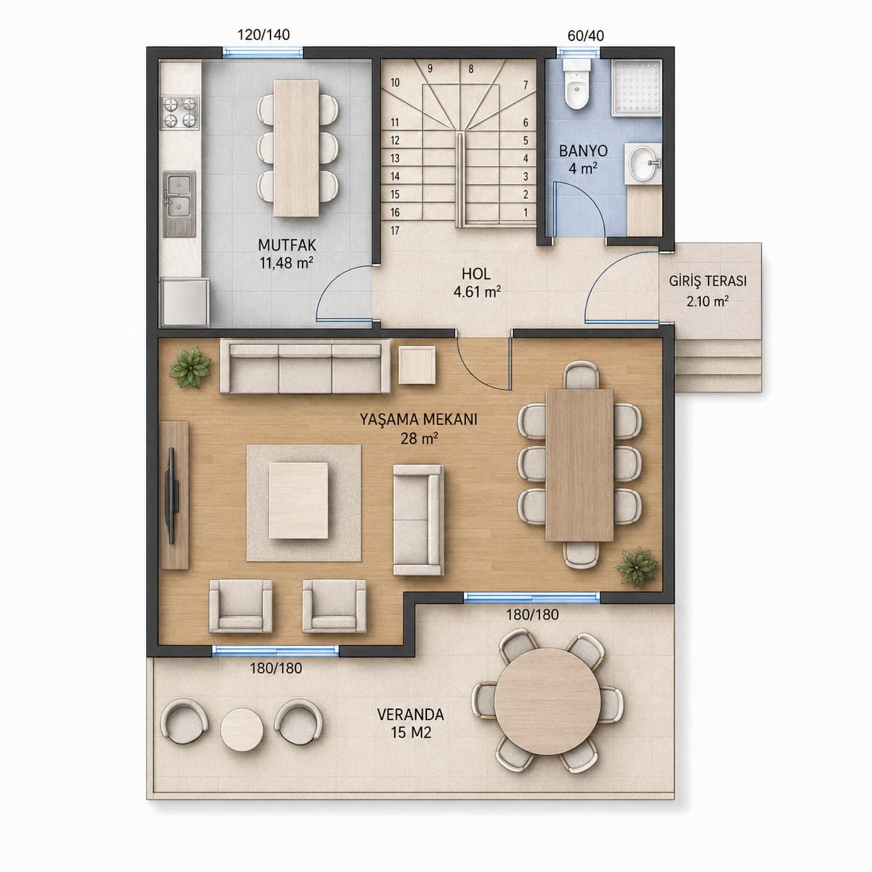 150 m² Çift Kat Çelik Ev