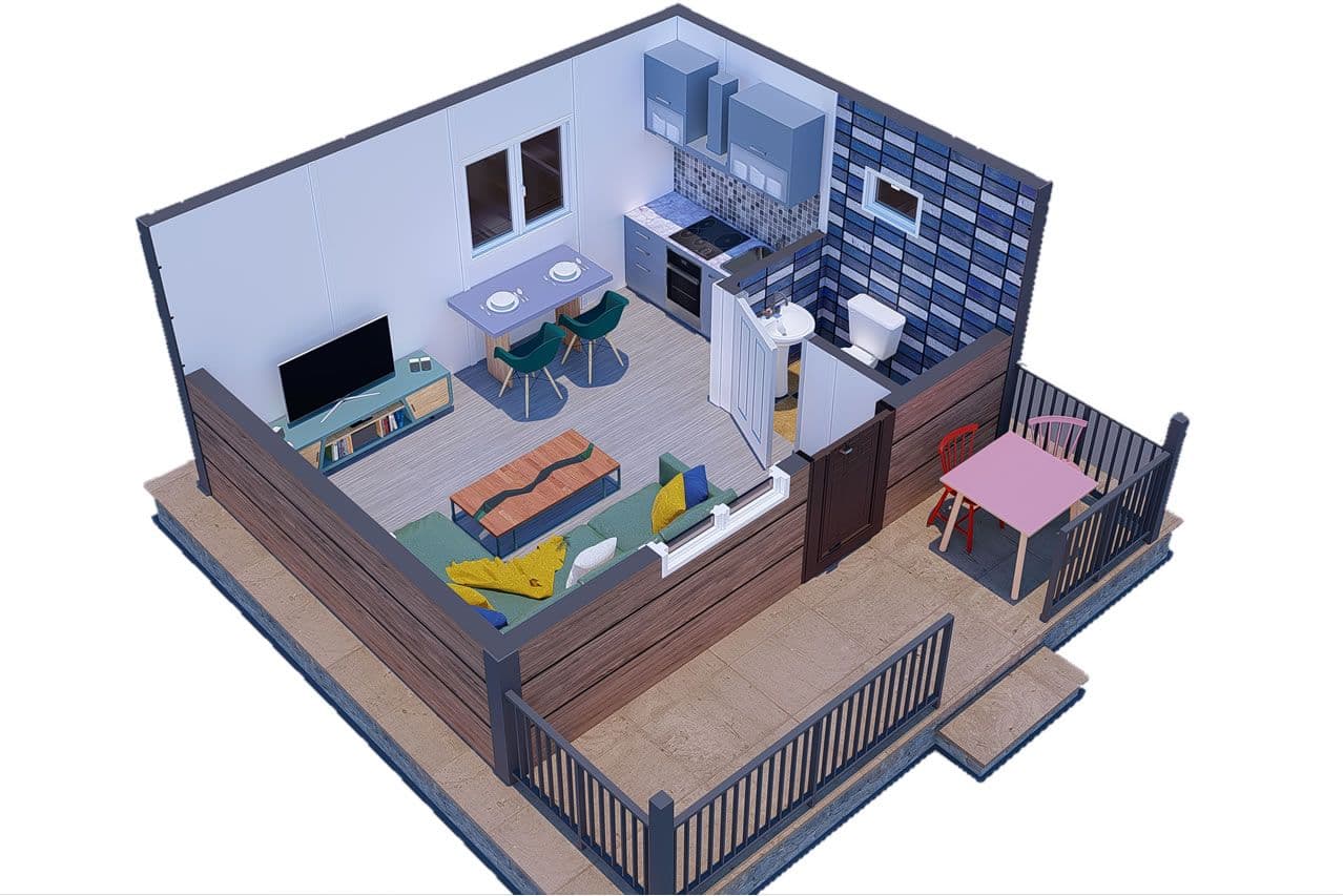 28 m² Prefabrik Ev 1+0