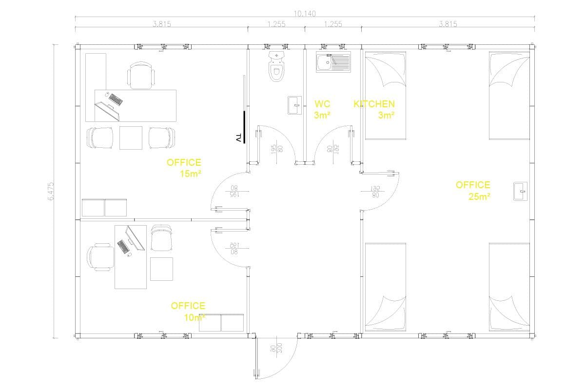 66 m² Prefabrik Sağlık Ocağı
