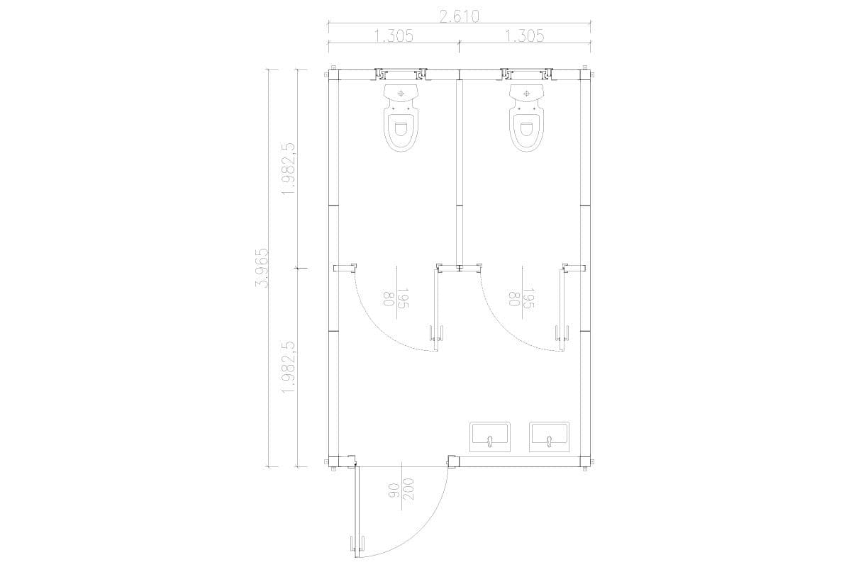 10 m² Prefabrik Tuvalet