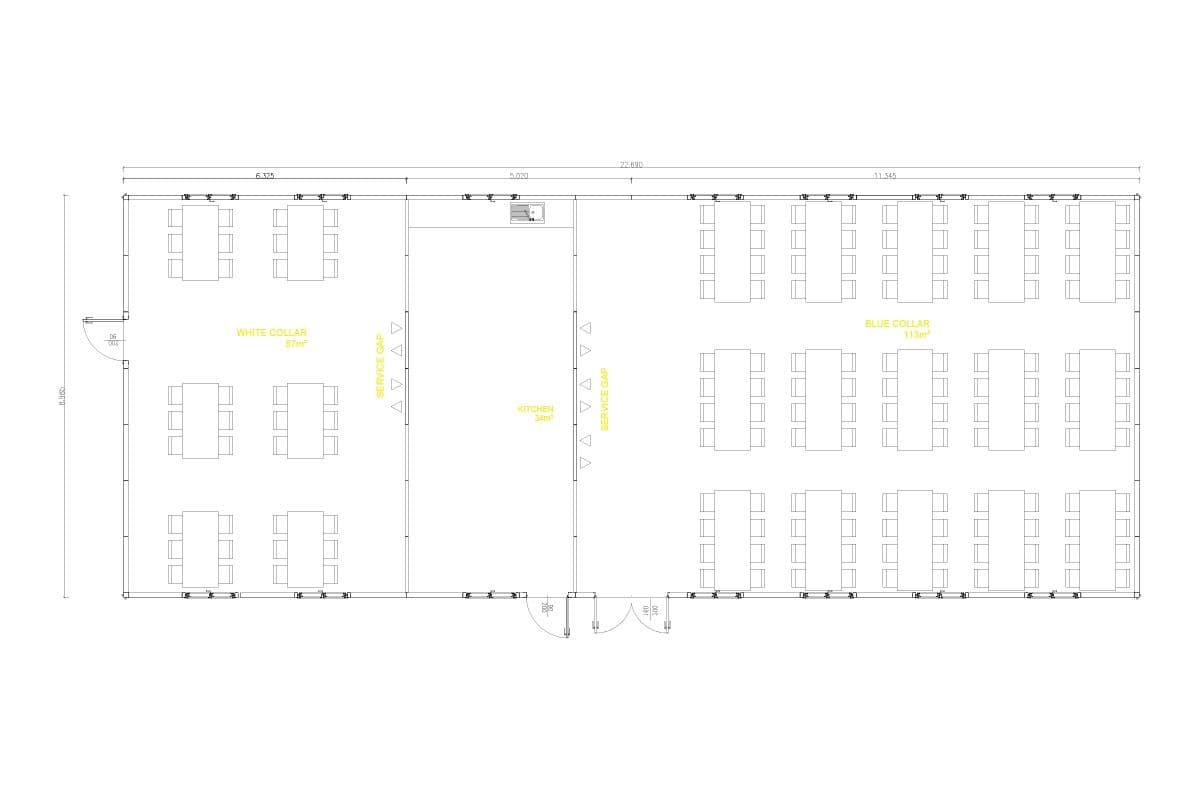 204 m² Prefabrik Yemekhane